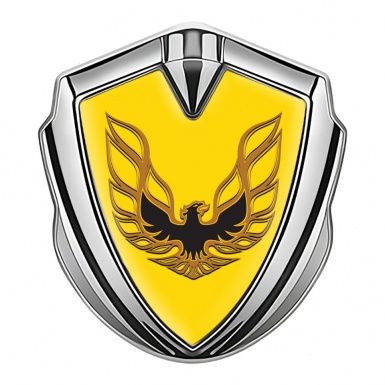 Pontiac Firebird Emblem Self Adhesive Silver Yellow Base Copper Logo