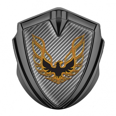 Pontiac Firebird Metal Emblem Badge Graphite Light Carbon Copper Logo