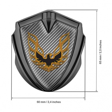 Pontiac Firebird Metal Emblem Badge Graphite Light Carbon Copper Logo