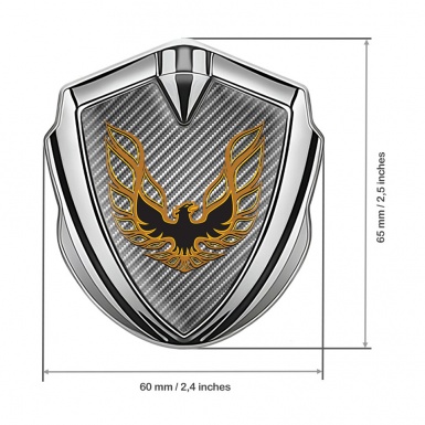 Pontiac Firebird Metal Emblem Badge Silver Light Carbon Copper Logo