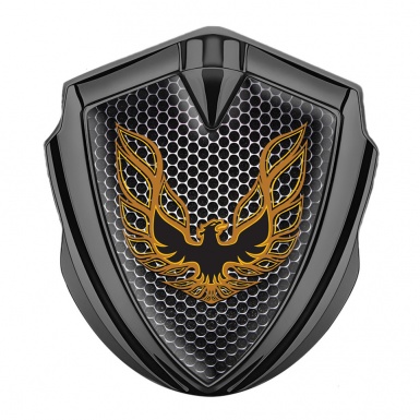 Pontiac Firebird Domed Emblem Badge Graphite Dark Grate Copper Logo