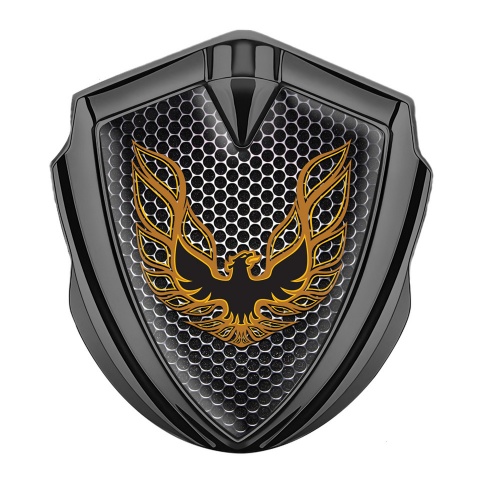 Pontiac Firebird Domed Emblem Badge Graphite Dark Grate Copper Logo
