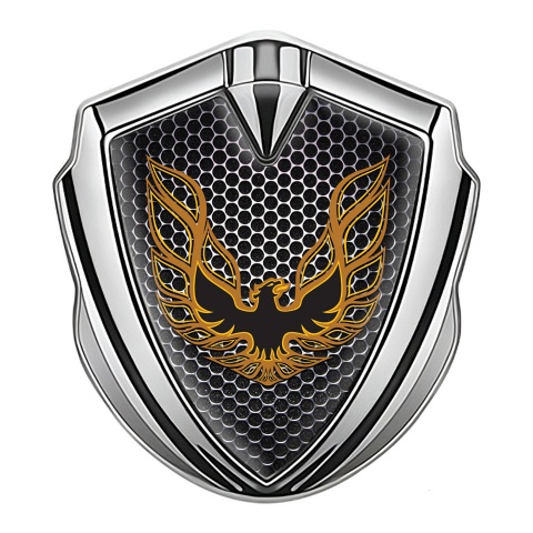 Pontiac Firebird Domed Emblem Badge Silver Dark Grate Copper Logo