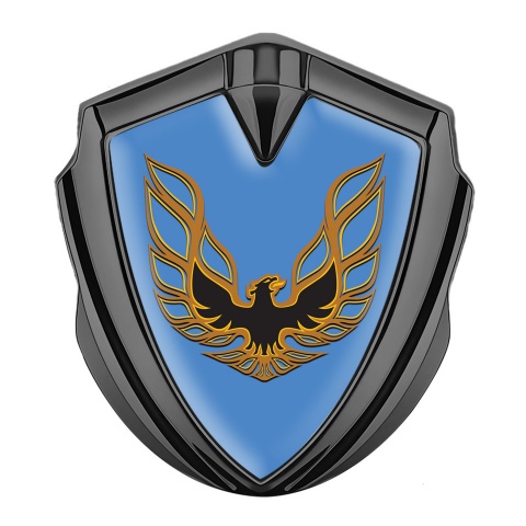 Pontiac Firebird Emblem Ornament Badge Graphite Blue Base Copper Logo