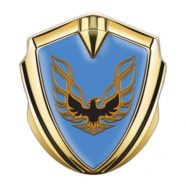 Pontiac Firebird Emblem Ornament Badge Gold Blue Base Copper Logo