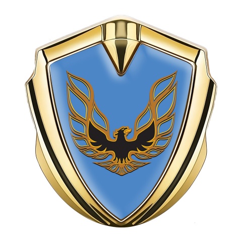 Pontiac Firebird Emblem Ornament Badge Gold Blue Base Copper Logo