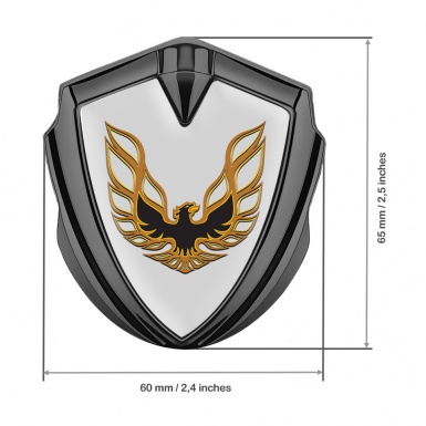 Pontiac Firebird Bodyside Domed Emblem Graphite Grey Base Copper Logo