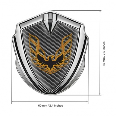 Pontiac Firebird Emblem Metal Badge Silver Dark Carbon Copper Logo