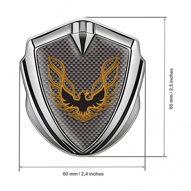 Pontiac Firebird 3d Emblem Badge Silver Grey Carbon Copper Logo