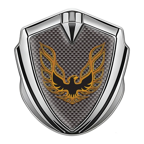 Pontiac Firebird 3d Emblem Badge Silver Grey Carbon Copper Logo