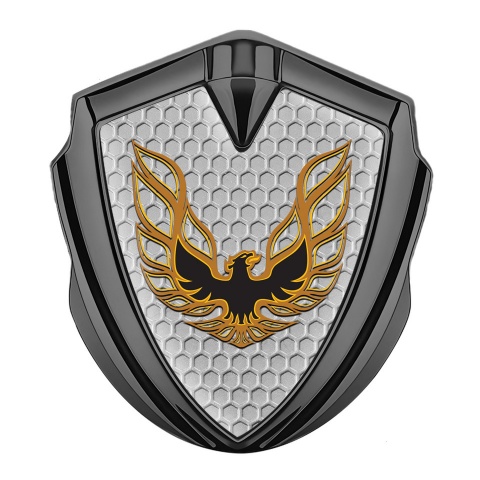 Pontiac Firebird Emblem Badge Self Adhesive Graphite Honeycomb Copper Logo