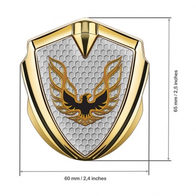 Pontiac Firebird Emblem Badge Self Adhesive Gold Honeycomb Copper Logo