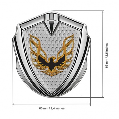 Pontiac Firebird Emblem Badge Self Adhesive Silver Honeycomb Copper Logo