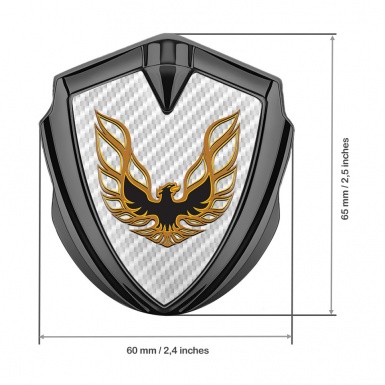 Pontiac Firebird Silicon Emblem Badge Graphite White Carbon Copper Logo