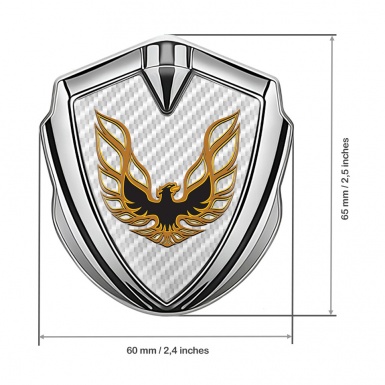Pontiac Firebird Silicon Emblem Badge Silver White Carbon Copper Logo