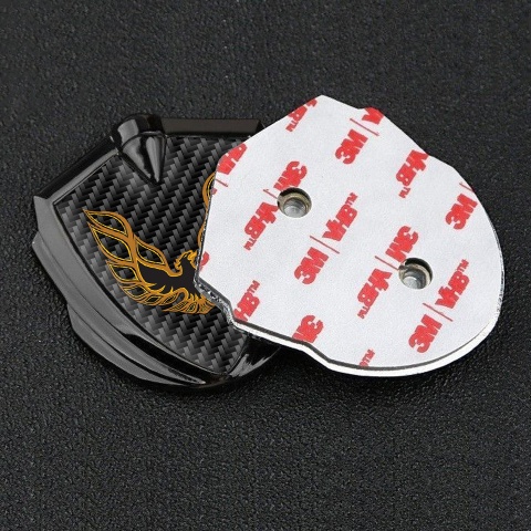Pontiac Firebird Emblem Silicon Badge Graphite Black Carbon Copper Logo