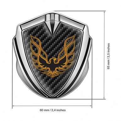 Pontiac Firebird Emblem Silicon Badge Silver Black Carbon Copper Logo
