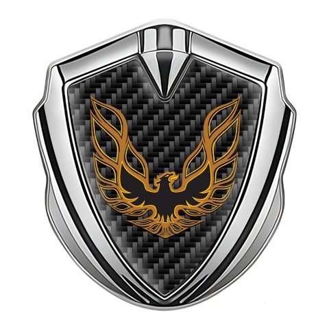 Pontiac Firebird Emblem Silicon Badge Silver Black Carbon Copper Logo