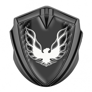Pontiac Firebird Metal Domed Emblem Graphite Black Carbon White Phoenix