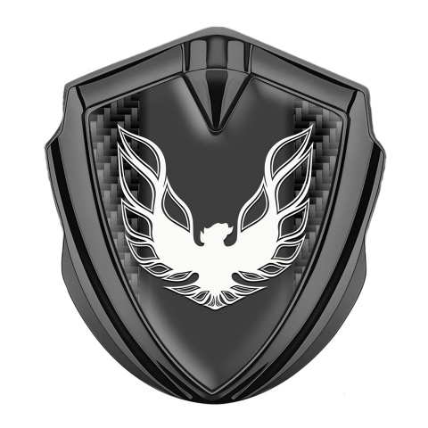 Pontiac Firebird Metal Domed Emblem Graphite Black Carbon White Phoenix