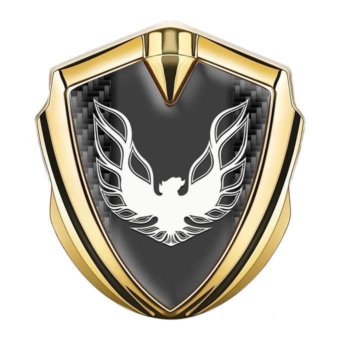 Pontiac Firebird Metal Domed Emblem Gold Black Carbon White Phoenix