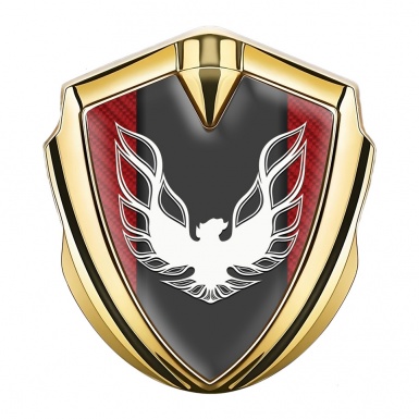 Pontiac Firebird Metal Domed Emblem Gold Red Carbon White Phoenix