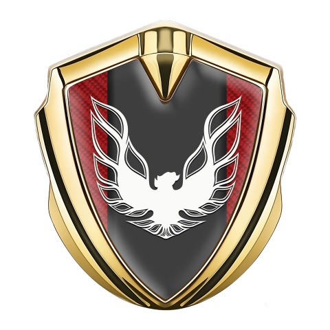 Pontiac Firebird Metal Domed Emblem Gold Red Carbon White Phoenix