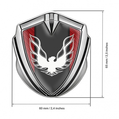 Pontiac Firebird Metal Domed Emblem Silver Red Carbon White Phoenix