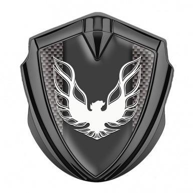 Pontiac Firebird Fender Emblem Badge Graphite Grey Carbon White Logo