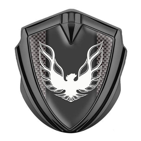 Pontiac Firebird Fender Emblem Badge Graphite Grey Carbon White Logo