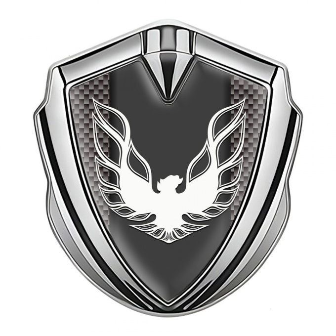 Pontiac Firebird Fender Emblem Badge Silver Grey Carbon White Logo