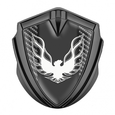 Pontiac Firebird Emblem Trunk Badge Graphite Dark Carbon White Logo