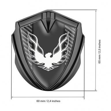 Pontiac Firebird Emblem Trunk Badge Graphite Dark Carbon White Logo