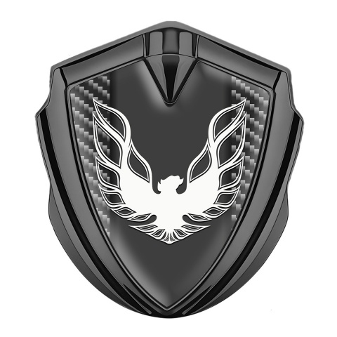 Pontiac Firebird Emblem Trunk Badge Graphite Dark Carbon White Logo