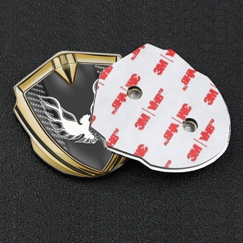 Pontiac Firebird Emblem Trunk Badge Gold Dark Carbon White Logo