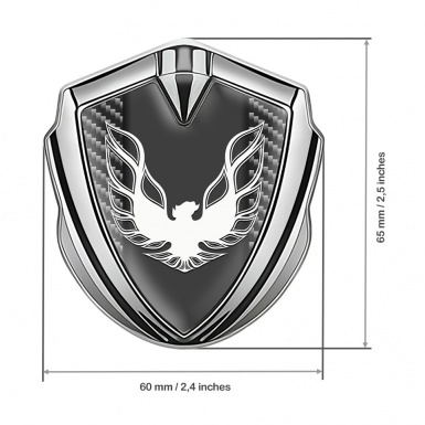 Pontiac Firebird Emblem Trunk Badge Silver Dark Carbon White Logo
