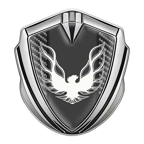 Pontiac Firebird Emblem Trunk Badge Silver Dark Carbon White Logo