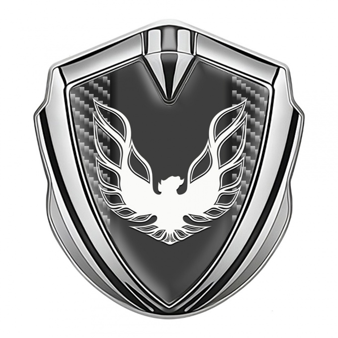 Pontiac Firebird Emblem Trunk Badge Silver Dark Carbon White Logo
