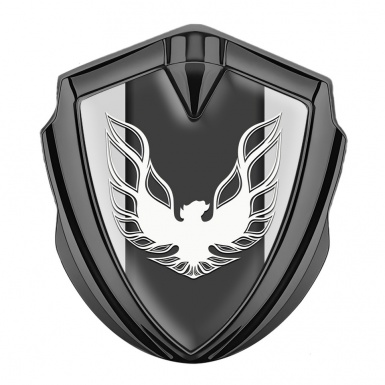 Pontiac Firebird Emblem Trunk Badge Graphite Grey Base White Logo