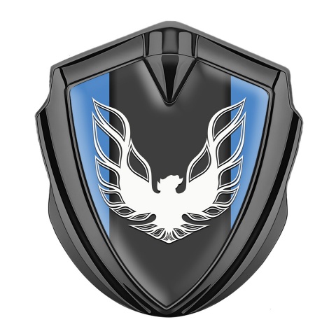 Pontiac Firebird Emblem Self Adhesive Graphite Glacial Blue White Logo