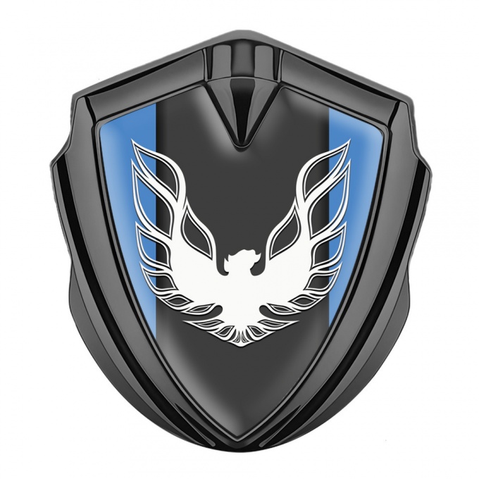 Pontiac Firebird Emblem Self Adhesive Graphite Glacial Blue White Logo