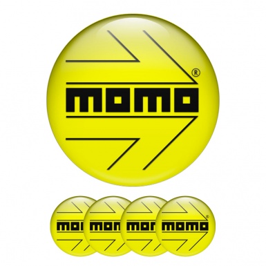Momo Silicone Stickers for Wheel Center Cap Yellow