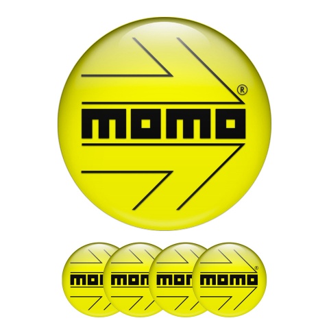 Momo Silicone Stickers for Wheel Center Cap Yellow