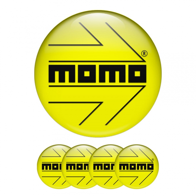 Momo Silicone Stickers for Wheel Center Cap Yellow