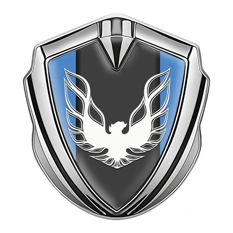 Pontiac Firebird Emblem Self Adhesive Silver Glacial Blue White Logo