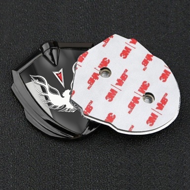 Pontiac Firebird Domed Emblem Badge Graphite Metal Sheet White Red Logo