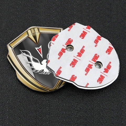 Pontiac Firebird Domed Emblem Badge Gold Metal Sheet White Red Logo
