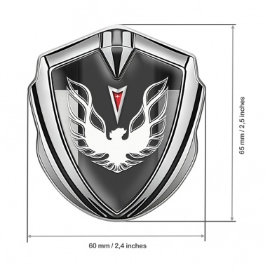 Pontiac Firebird Domed Emblem Badge Silver Metal Sheet White Red Logo