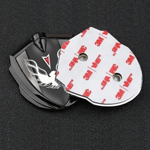 Pontiac Firebird Bodyside Emblem Graphite Polished Frame White Red Logo