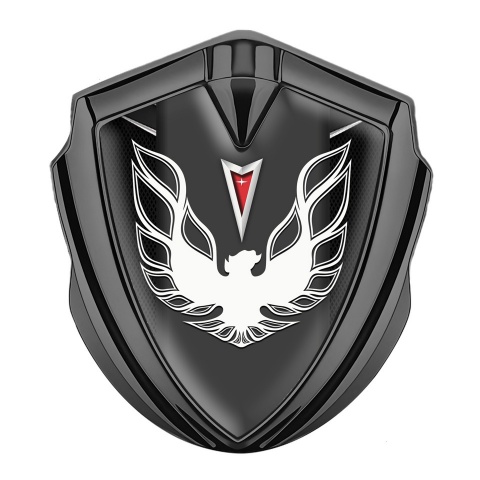 Pontiac Firebird 3d Emblem Badge Graphite Dark Fishnet White Red Logo
